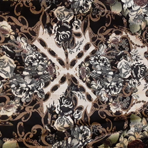 Scarf print hi lo dolman sleeve top S - Picture 2 of 5